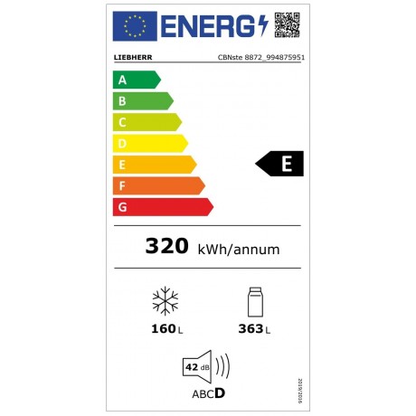 Liebherr CBNste 8872 BioFresh Ψυγείο Ντουλάπα NoFrost Υ202.7xΠ91xΒ61.5εκ. Inox  